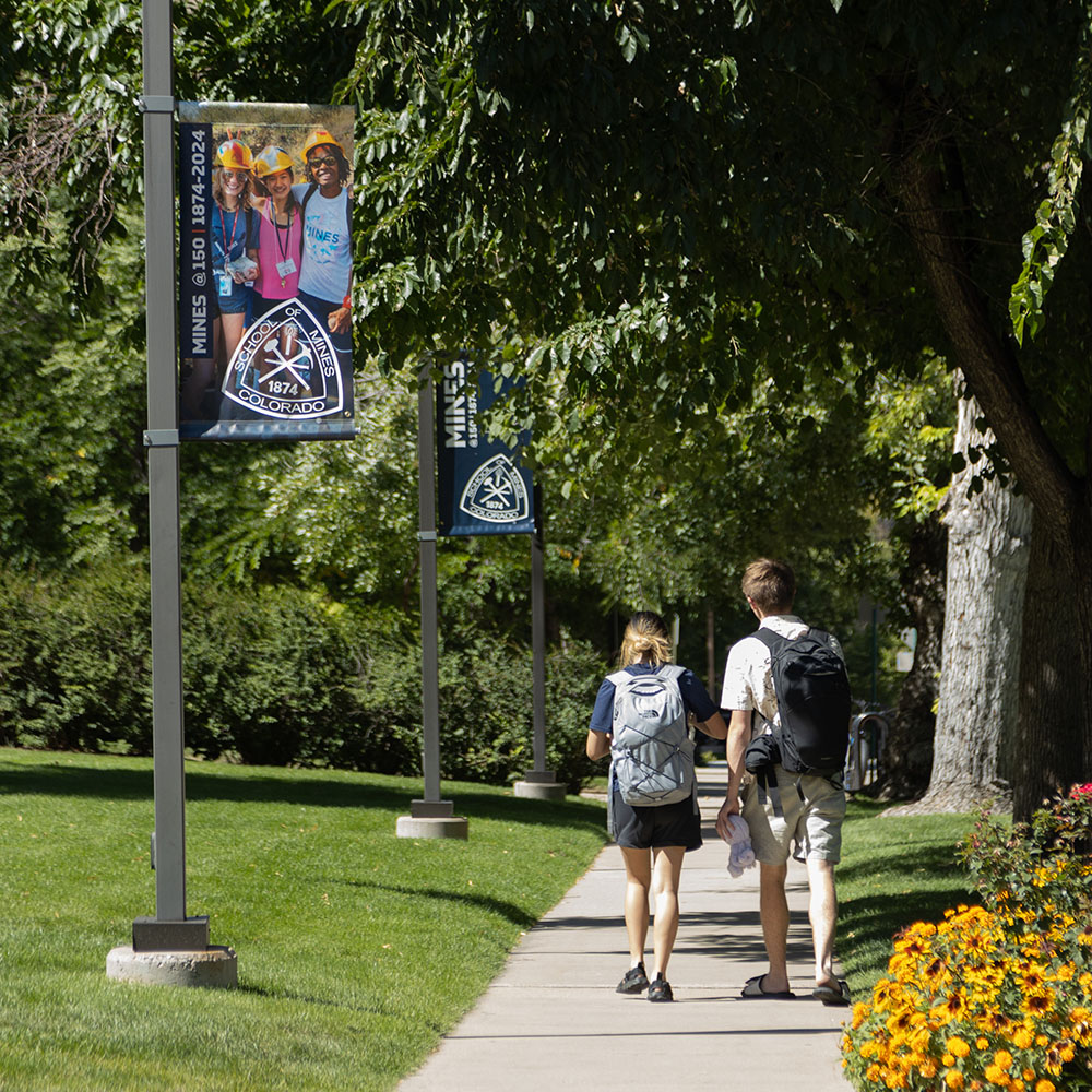 Students walking to class on Colorado School of Mines Campus