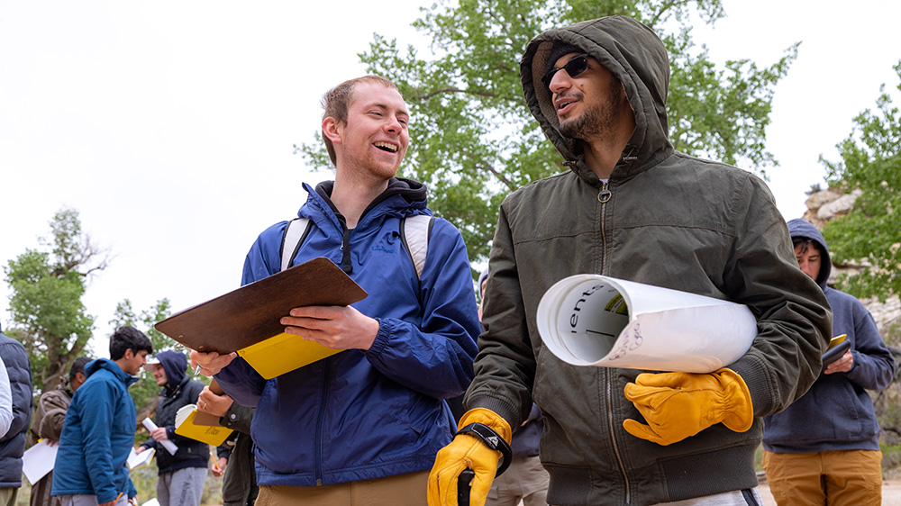 Two students during field session at Petroleum Days