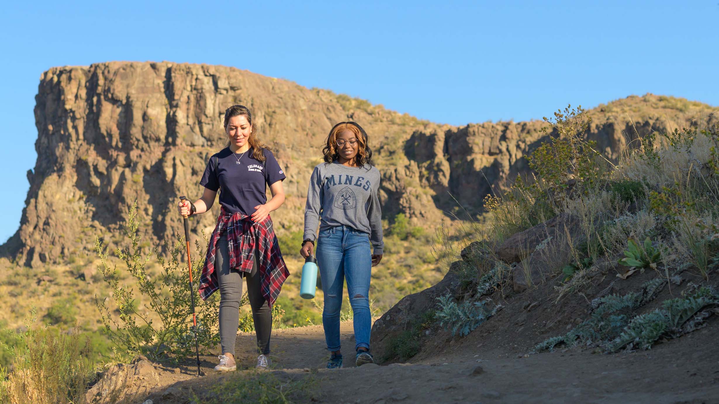 Students hiking near Colorado School of Mines campus