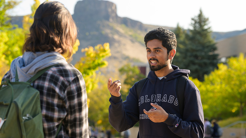 Mines student giving a campus tour