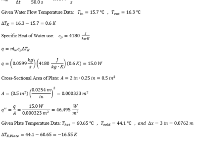 Thermal Conductivity Sample Calculation