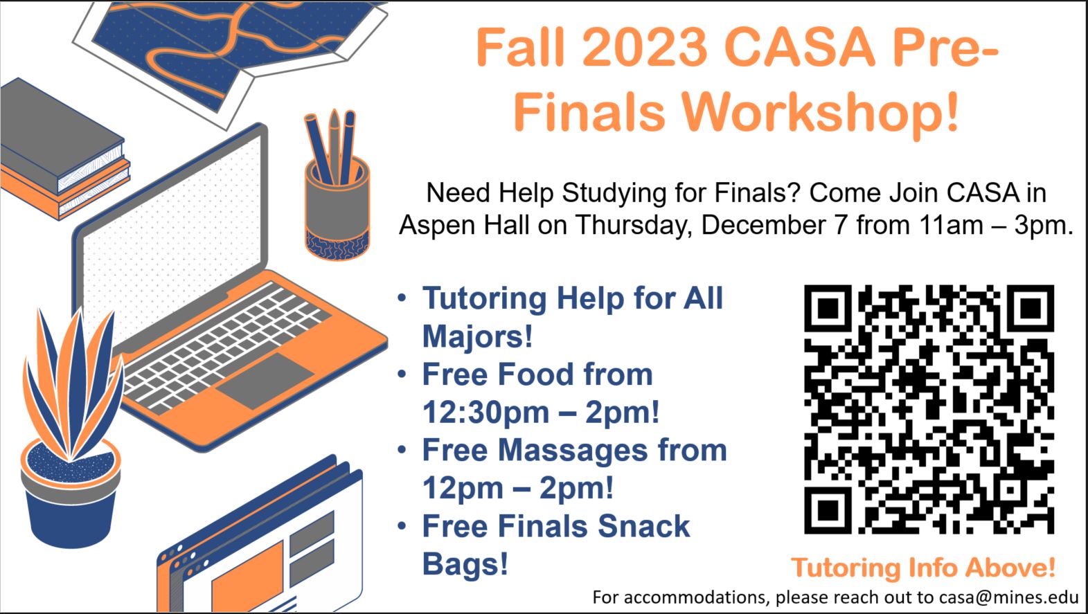 Fall 2023 CASA Pre-finals Workshop! Pre-Finals Workshop