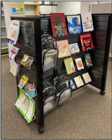 Arthur Lakes Library book display featuring LGBTQ+ books