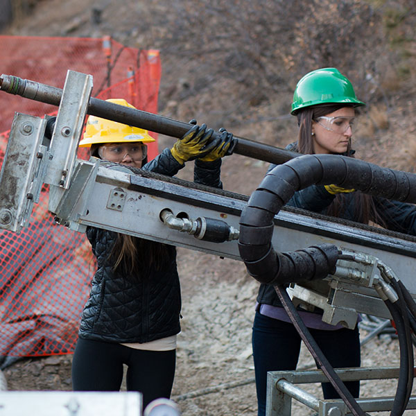 Students using oil rig