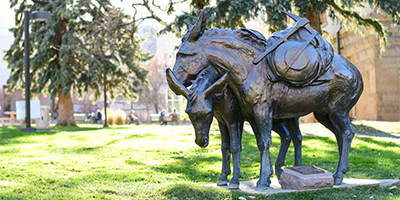 metal burro statues