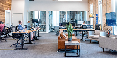 businessbutton open plan office with modern furniture