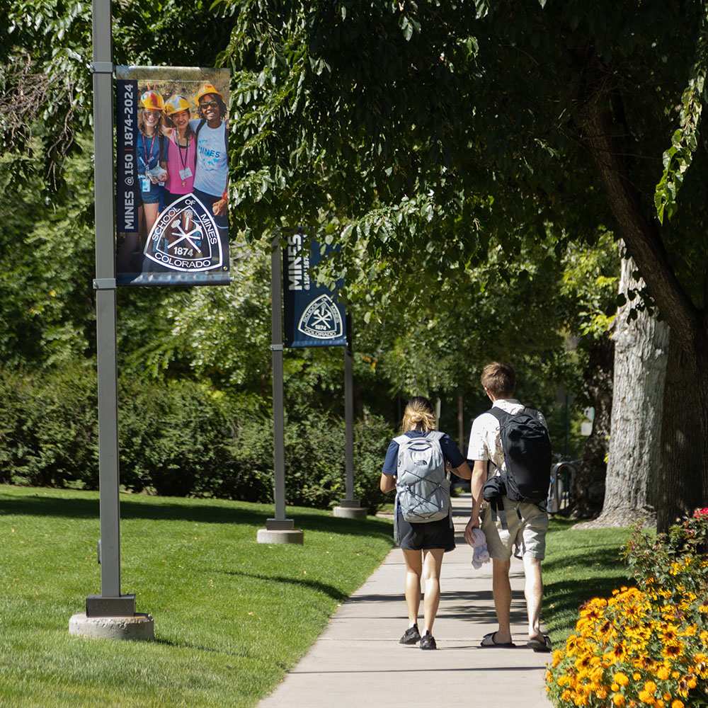 Students walking on campus
