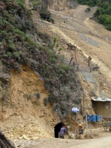 Small-scale mine workings in Marmato, Colombia