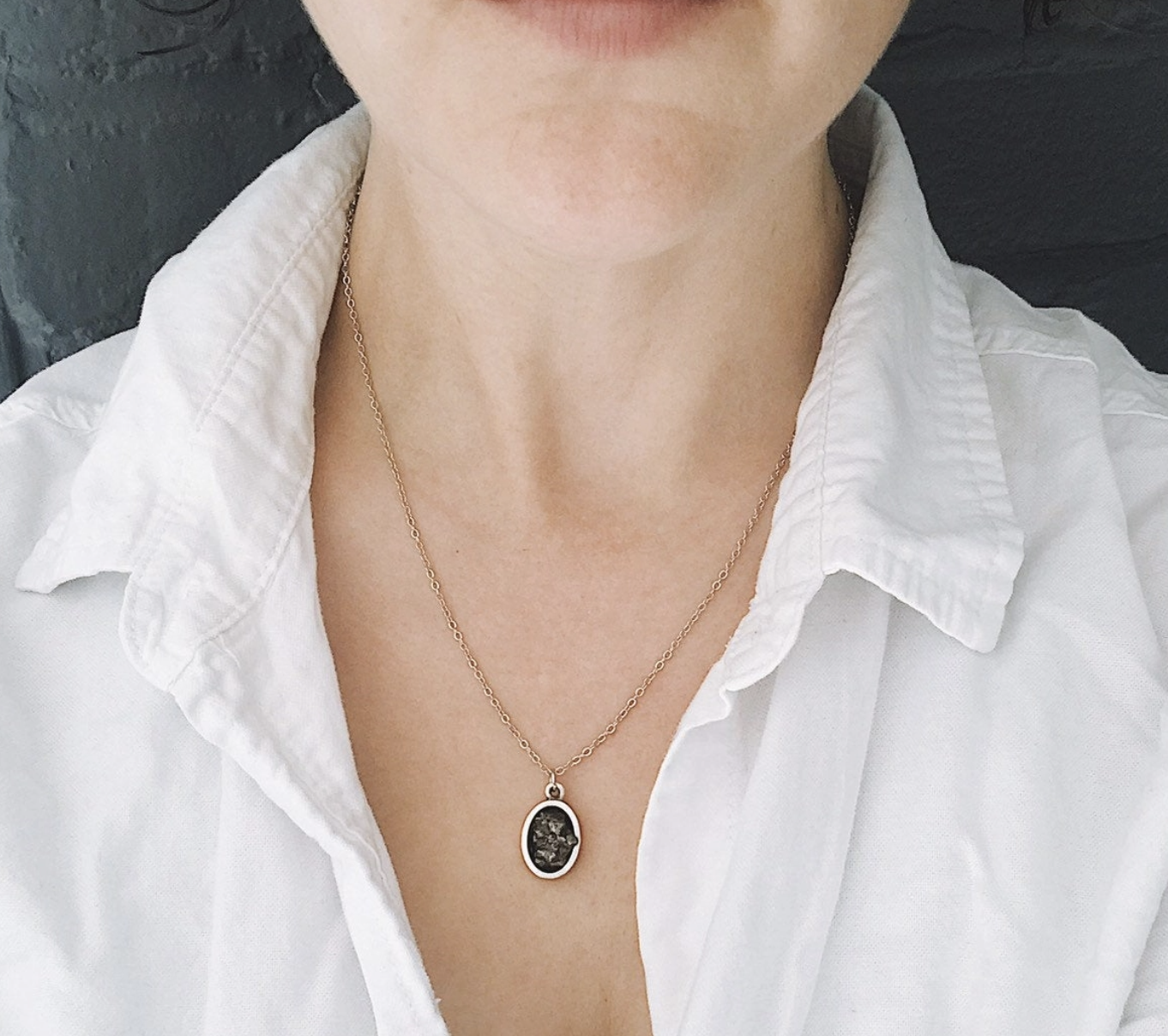 Meteorite sales pendant necklace