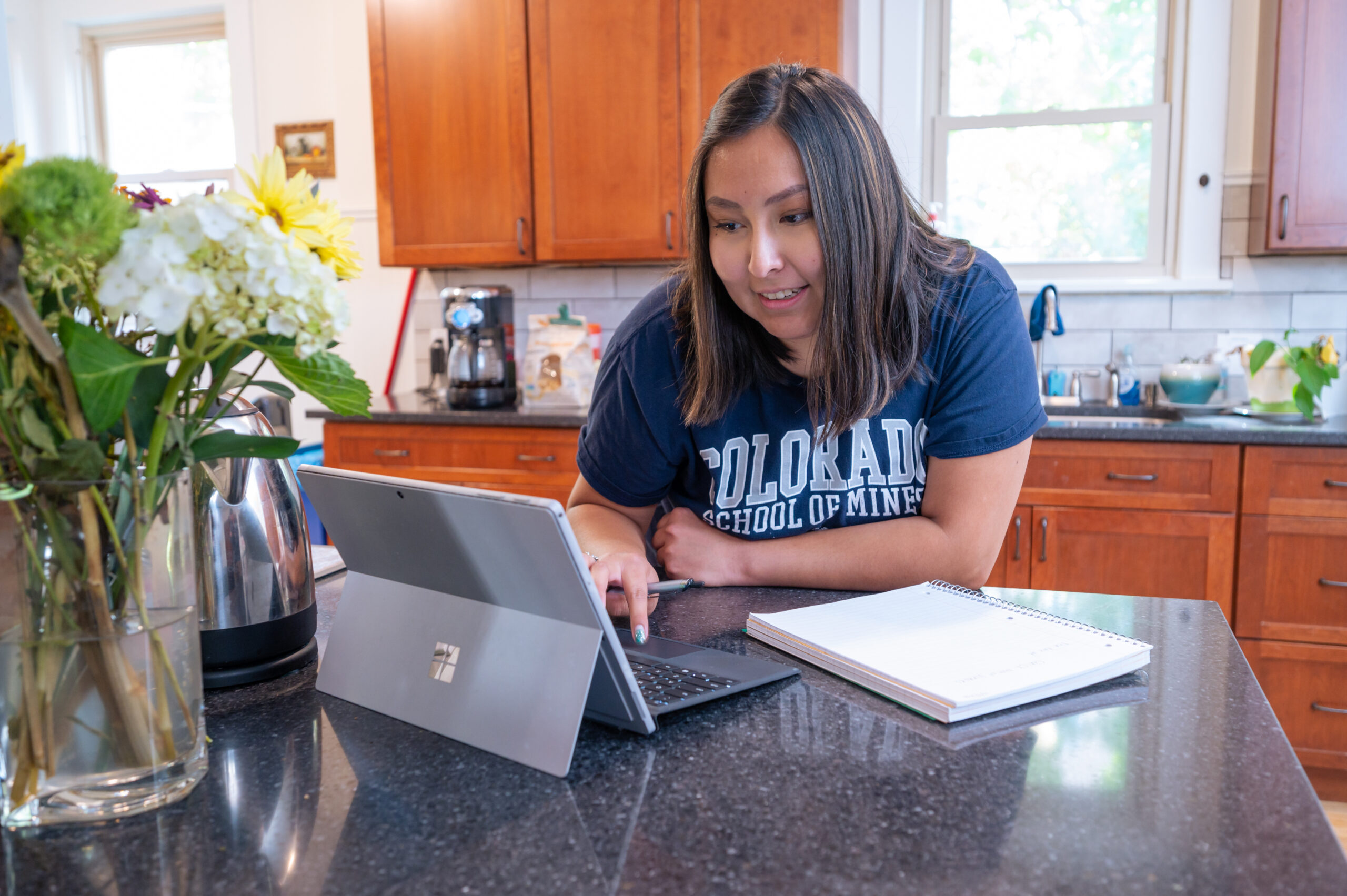 Student looking at their computer 