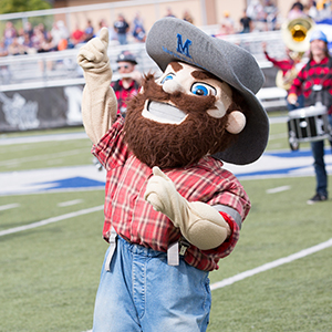 Marvin the Miner at football game