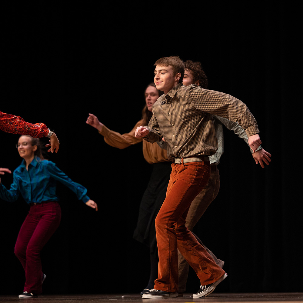 Students dancing for Arts At Mines.