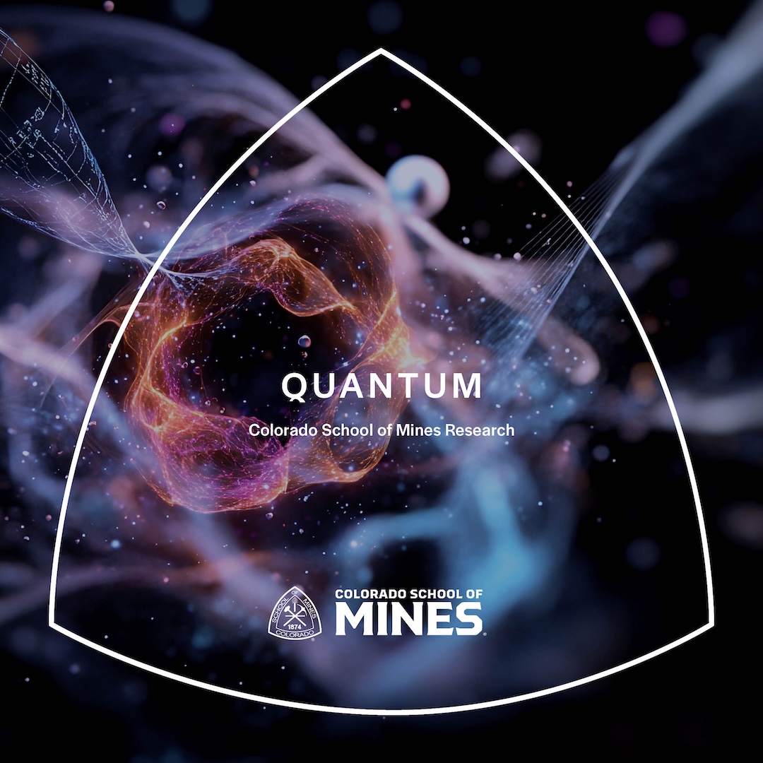 Wide abstract angle of quantum waves intertwining in a futuristic setup