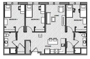 Jackson Three-Bedroom Unit Layout