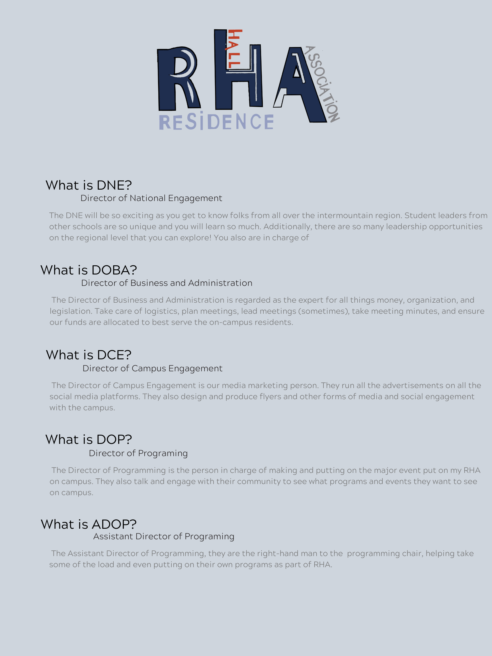 RHA Position Descript.