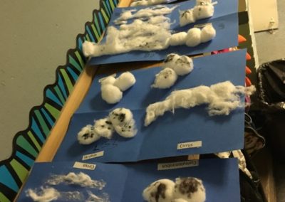 Dioramas of clouds made by children
