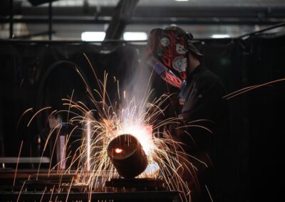 Colorado School of Mines student working in the foundry