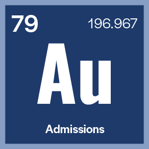 VB TABS Admissions Tab with the element Au ,Gold