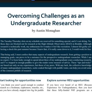 Overcoming Challenges as an Undergraduate Researcher