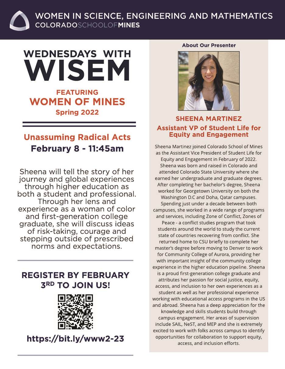 Flyer for Lecture by Sheena Martinez on 2/8/2023