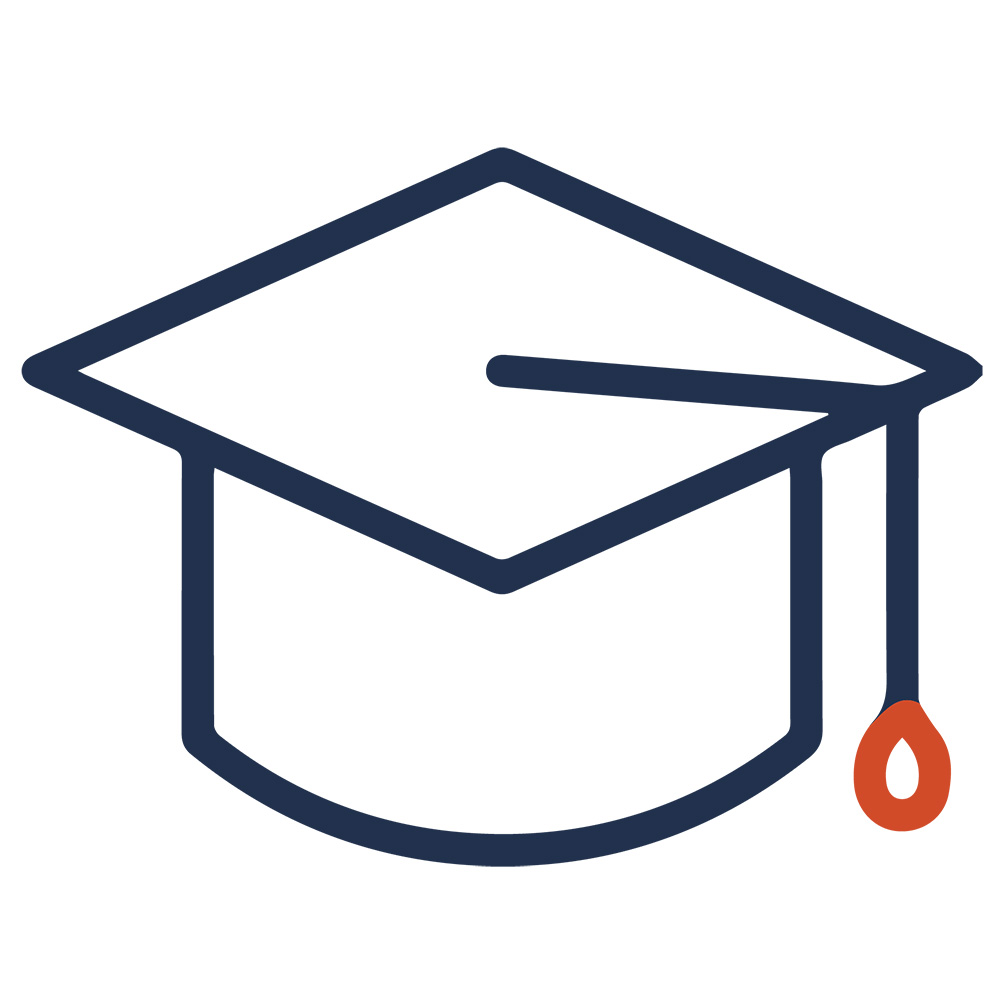 Advance Your Education Icon of graduation cap